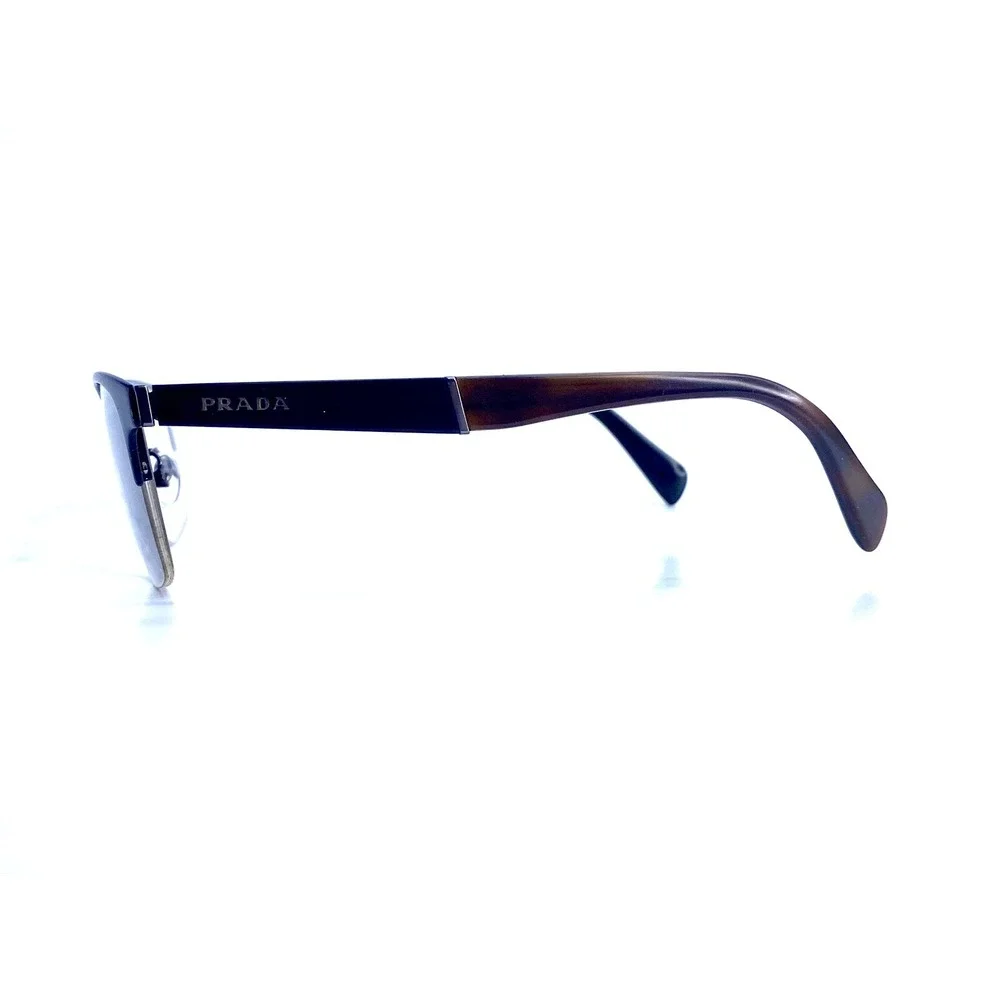 VTG Prada Half Rim Black Tortoise Metal Wayfarer Glasses VPR 50P 1BO53 19 145